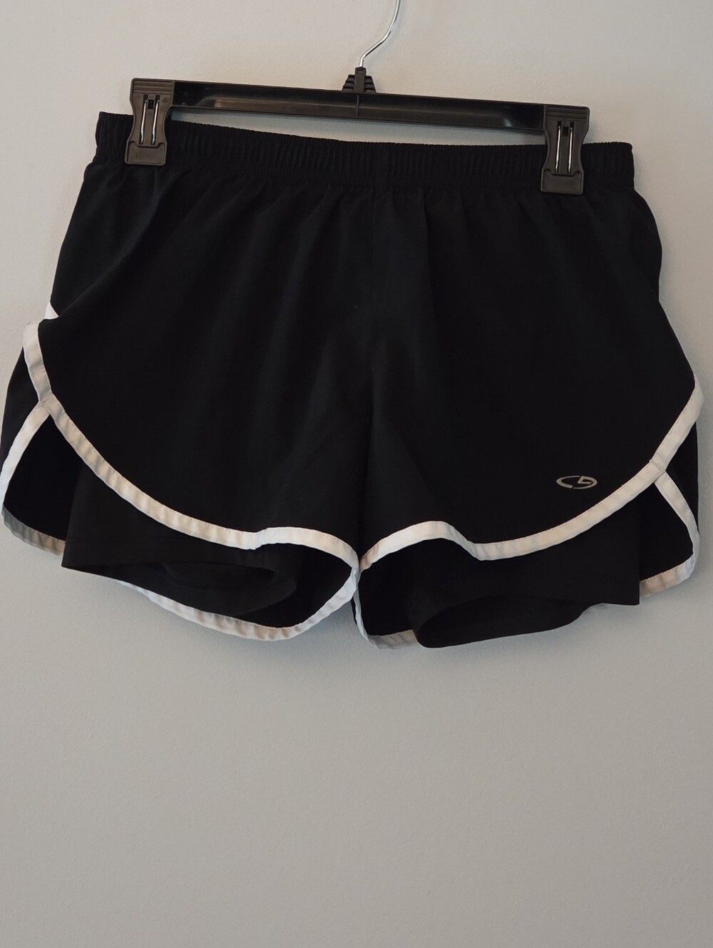 Champion Women's Black Athletic Shorts With White Trim Size S